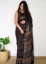 Cotton Black Daily Wear Printed Saree